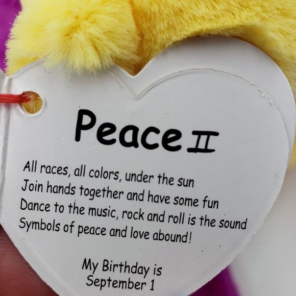 NWT 2023 Beanie Babies Peace II Peanut II Squealer II 30th Anniversary Lot of 3 - Picture 9 of 10